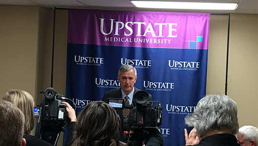 U.S. Rep John Katko speaks at a press conference in support of Upstate Medical University's new high risk psychiatric program for youth and young adults at risk for suicide March 6.
