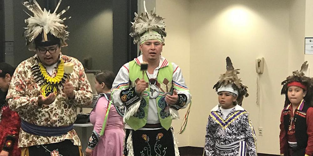 Local Native Americans welcome PAW participants with a traditional dance at last year's workshop.