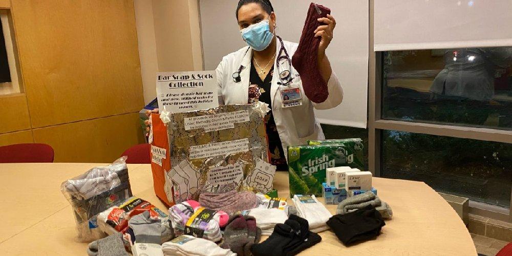 Evelisse Viamonte and other medical students decided to offer health screenings for people using the food pantry.