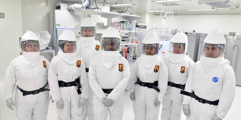 A photo of staff in the new Upstate Vector Biocontainment Laboratory.