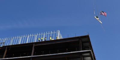 Beam raising marks progress