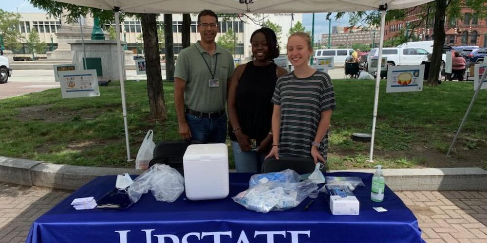 Upstate staff at the farmer's market.