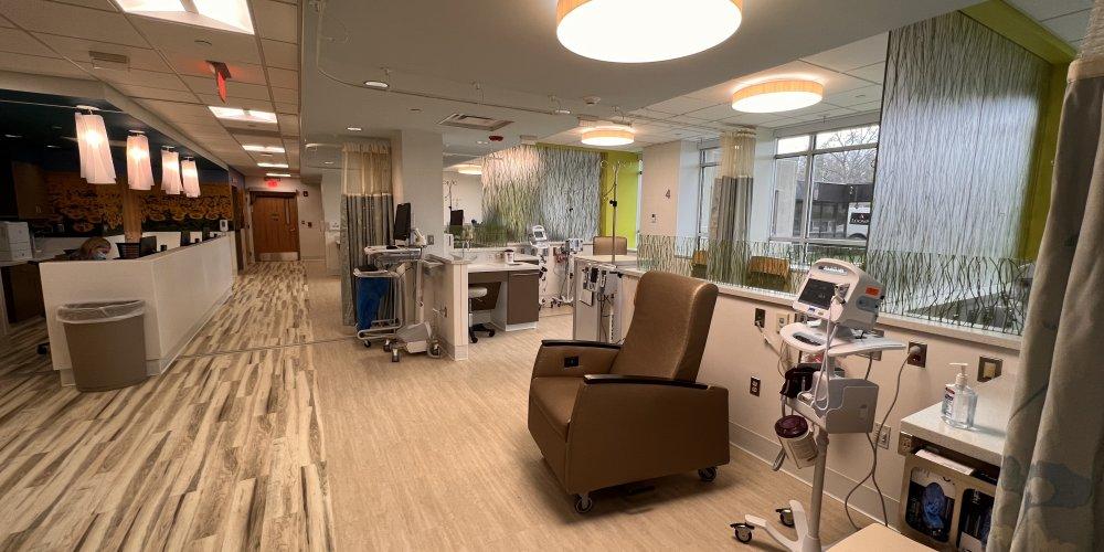 The 6,000 square foot center, located on the first floor of Upstate Community Hospital, offers hematology and oncology services, featuring 11 infusion areas and four exam rooms.