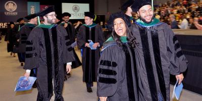 Students are in a celebratory mood after graduation.