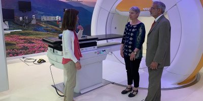 New York state Sen. Rachel May visits Upstate Medical University.