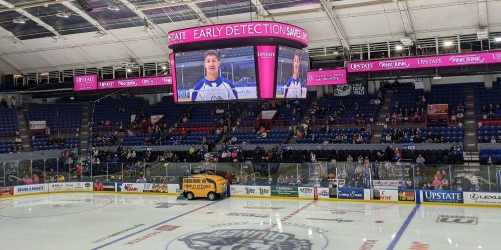 The Syracuse Crunch hosted Pink in the Rink at Upstate Medical University Arena Oct. 29 to support Upstate’s mammography advocacy program She Matters.