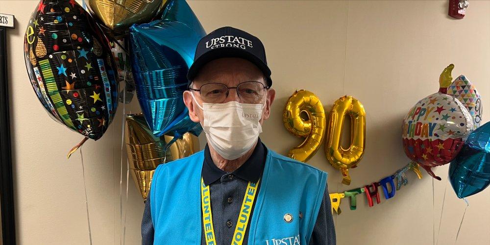 HAPPY 90TH BIRTHDAY! One of Upstate’s longtime volunteers, John Ronan, celebrated his 90th birthday. Jan. 26. Ronan volunteers every week at Upstate Community Hospital greeting visitors with a smile. He’s been a volunteer for almost 25 years with more than 11,000 hours of service.