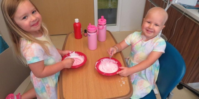 SLIME DAY: Cotton candy slime, anyone? One of the activities highlighting Pediatric Cancer Awareness Month was making your own slime, courtesy of the Waters Center for Children’s Cancer and Blood Disorders.