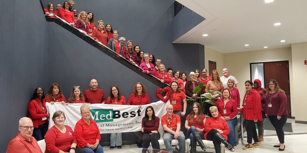  SEEING RED: Med Best employees celebrate Wear Red Day and American Heart Month Jan.7 to raise awareness of heart disease, which is the leading cause of death among women in the United States.