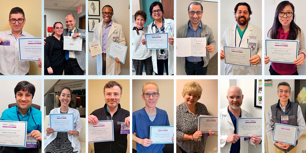 DOCTOR APPRECIATION: National Doctors' Day, celebrated March 30, was a time to recognize and honor the lifesaving work of physicians, nurses and all health care professionals at Upstate. As part of its annual tradition, the Upstate Foundation gave grateful patients the opportunity to send tribute notes to thank their providers for exceptional care. This year, 478 tributes were received. Members of the Upstate Foundation development team delivered these heartfelt tributes throughout the week. To view the complete list of providers who received tributes, visit Upstate Foundation Doctors' Day.