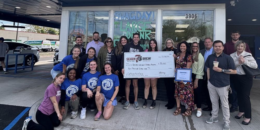 COFFEE CASH: 7 Brew Coffee celebrated its opening in North Syracuse this week with a $10,000 donation to Upstate Golisano Children’s Hospital. Store officials say the donation is part of the company’s Caffeine for a Cause campaign, which raises money from patrons using the drive through. Upstate Foundation officials said they were grateful for this new partnership.