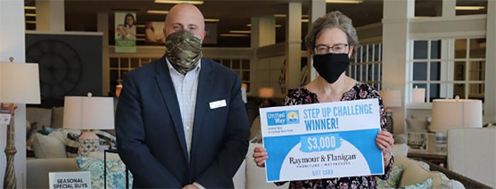 \WINNER, WINNER! Upstate employee Donna Dranchok is the winner of a $3,000 Raymour and Flanigan gift card thanks to the Step Up grand prize promotion for the United Way of Central New York.