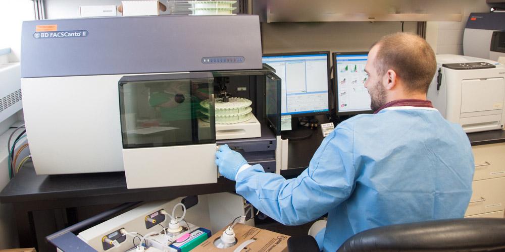 guy at Cytometry machine