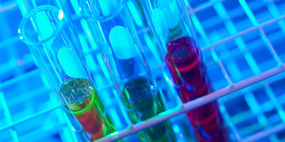 blue test tubes