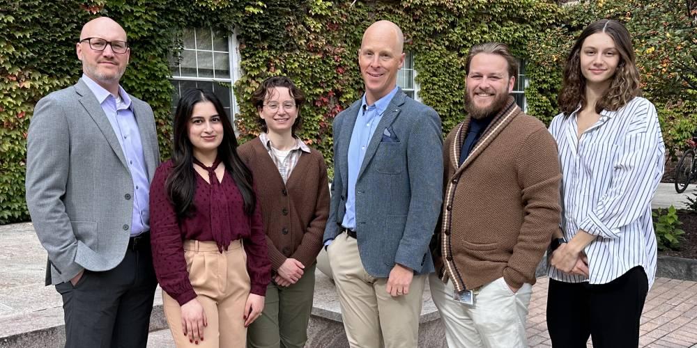The Auerbach Lab, October 2023: Justin, Veronica, Laura, Dr. Auerbach, Kyle, Laura