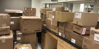 boxes waiting for Kyle