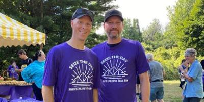Dr. Auerbach and Justin after Amer's Epilepsy Trail Run fundraiser