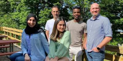 Rosha, Meghdad, Veronica, Lou, and Justin at the 2022 Pharmacology Department Picnic