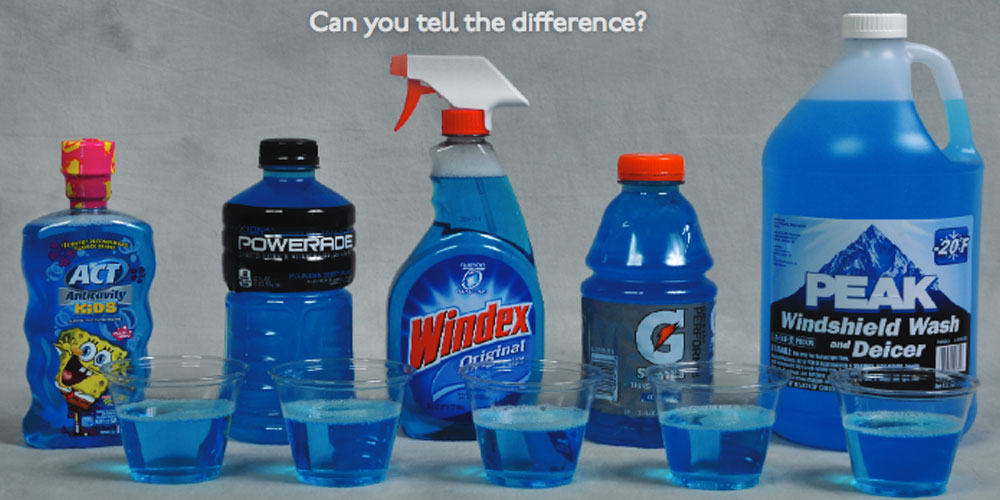 Images of blue liquid