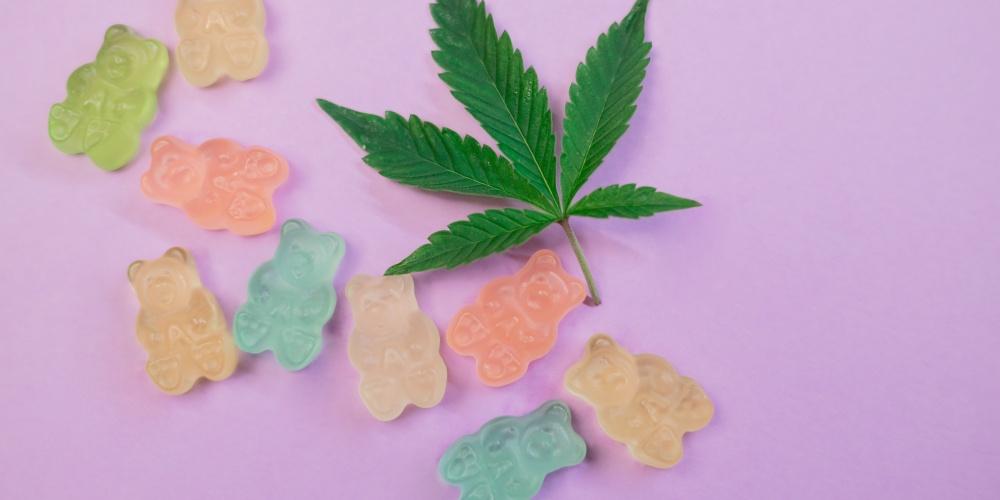candy and marijuana plant image