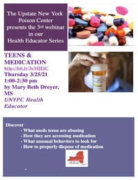 Teens and medicine webinar flyer