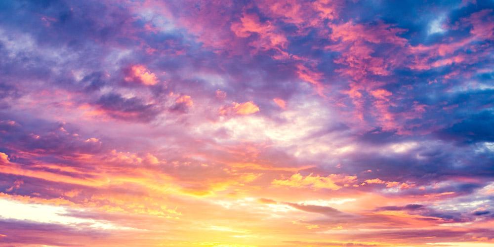 beautiful sunset with amazing orange and pick colors