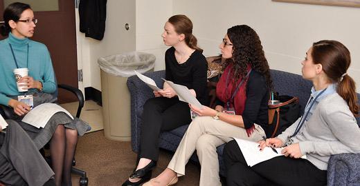 Dr. Walia instructs clerkship students during the morning meeting on the consultation liaison service