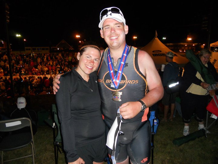 gdovin Jon Gdovin with his wife at the finish line of the Ironman Lake Placid.