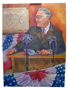FDR9-5sml Painting of President Franklin D Roosevelt at Upstate