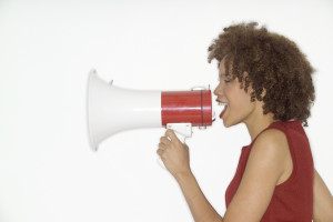 Woman Using Megaphone Woman Using Megaphone