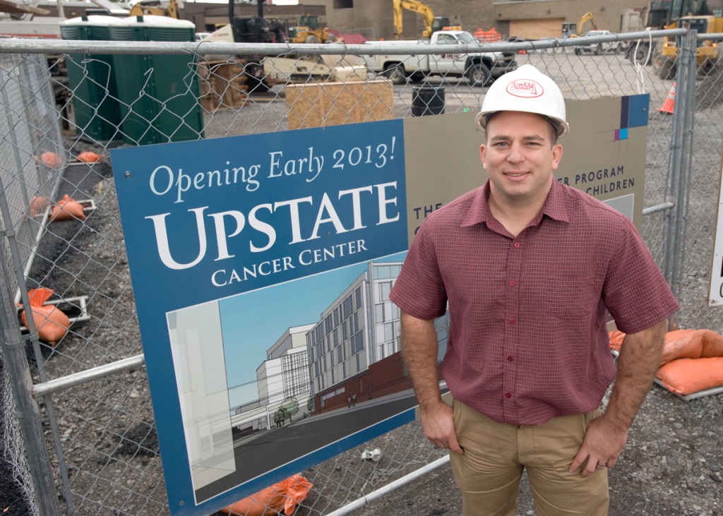 Enginner Mark Raulli at Cancer Center construction