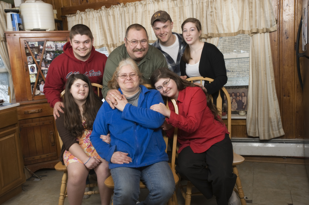 Joyce Compoli, of Chittenango, surrounded by her family