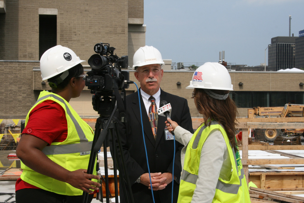Upstate University Hospital‘s Chief Operating Officer Paul Seale was on hand for media interviews.