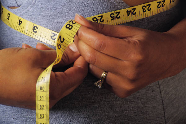 Measuring tape around waist