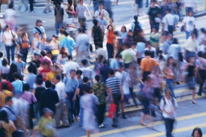 Crowded Hong Kong Street Busy street in China