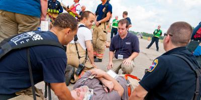 Humorist Jeff Kramer among 'victims' at mock disaster designed to help rescuers improve emergency response