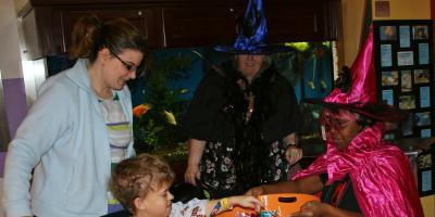 Pediatric patients trick-or-treat in hospital