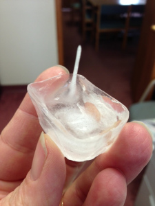 Eleven ice cubes came out just fine, but this one had....a stalagmite?