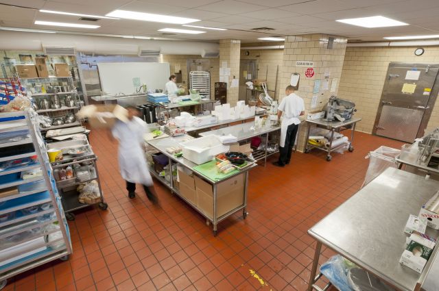 University Hospital's kitchen on the second floor of the Downtown Campus.