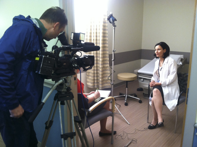 Dr. Jayne Charlamb, MD is interviewed. Photo by Kathleen Paice Froio.