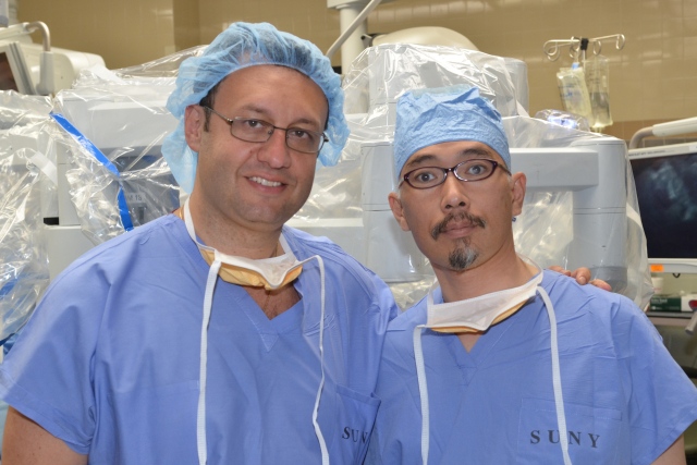 Dr. Gennady Bratslavsky, MD was mentor to Dr. Seiji Matsumoto, MD during his visit from Japan to learn about robotic surgery. Photo by Richard Whelsky.