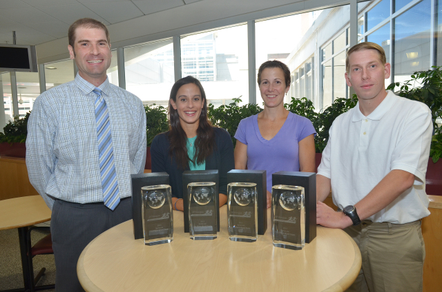 The winning team: Together, four Upstate employees placed first in the Corporate Challenge's mixed team results.