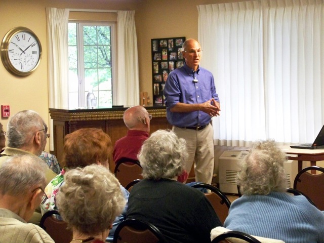 GEM Care director Jamie Ciaccio, MD, talked at Maple Downs, a senior residence in Fayetteville.