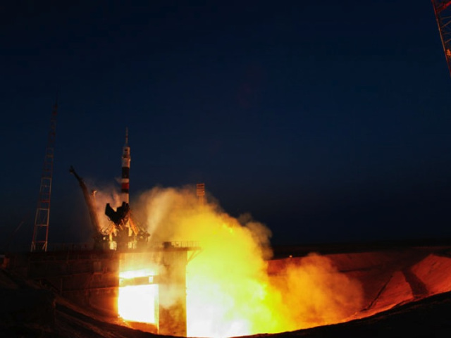 A medallion from Upstate is on board this Soyuz TMA-07M rocket, launching on Dec. 19, 2012 from the Baikonur Cosmodrome in Kazakhstan.