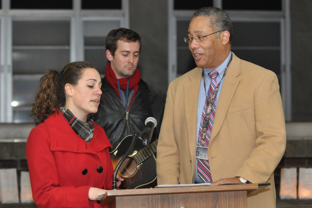 Amelia Wormer and faculty member Elton Garvin sang a duet of The Lord is my Shepherd, accompanied by student/guitarist Hal Appleby