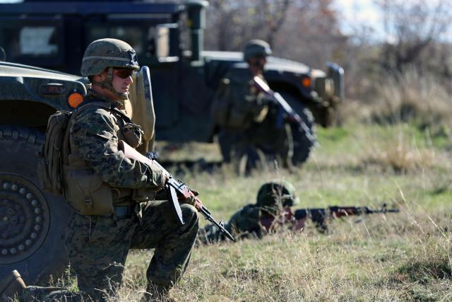 Marines during an exercise in Novo Selo, Bulgaria in November 2013. Photo by 2nd Lt. Danielle Dixon.