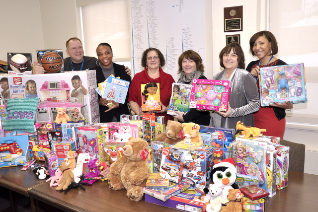 Toy Drive team with toys