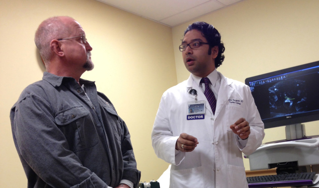 Jeffery Barkley of Phoenix with one of his physicians, Srinivas Vourganti, MD.