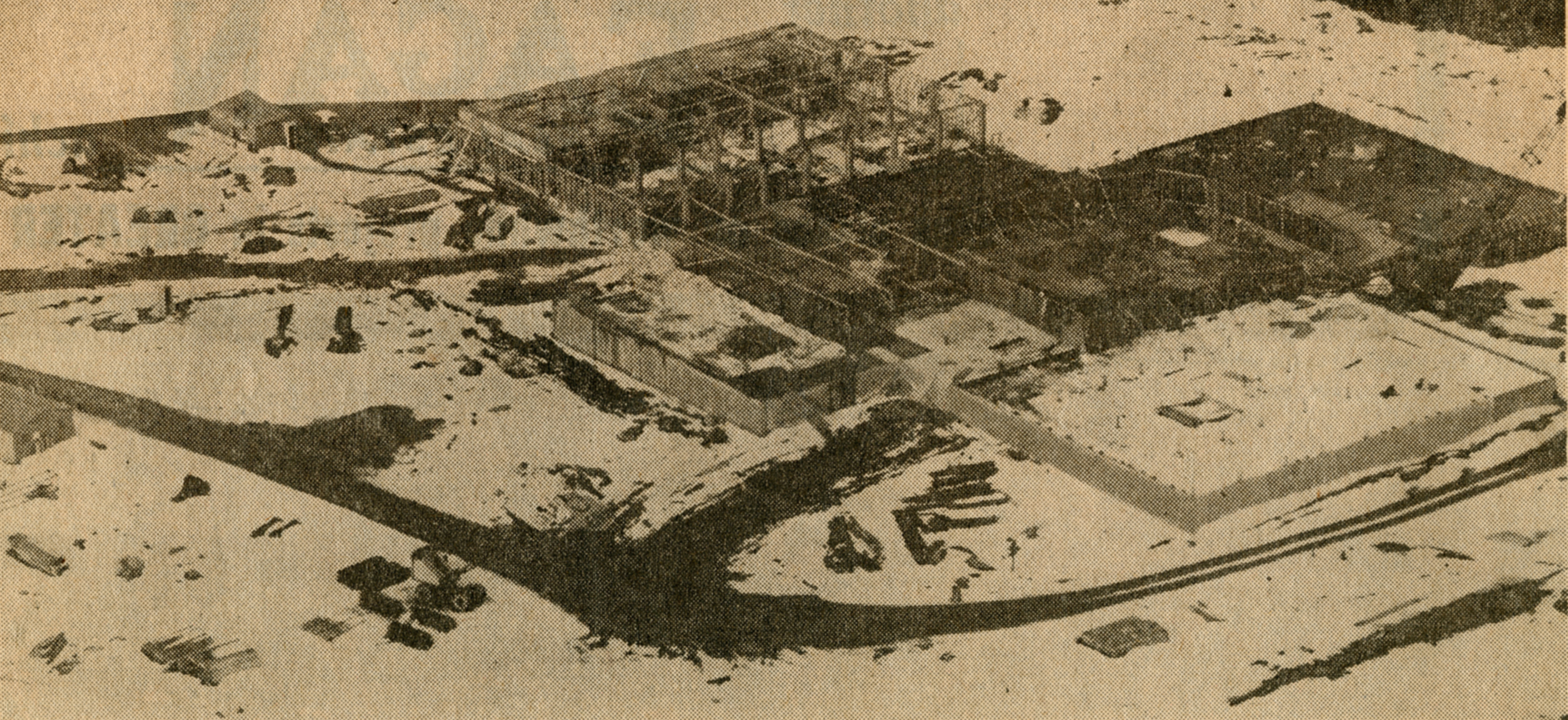 Community Hospital construction, January 22, 1961. Published by the Post-Standard. Collection of the Onondaga Historical Association.