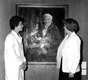 1964: Medical student Pat Numann, right, with Dr. Mary Voorhees, assistant professor of pediatrics, who delivered the Upstate's first Elizabeth Blackwell Day lecture.